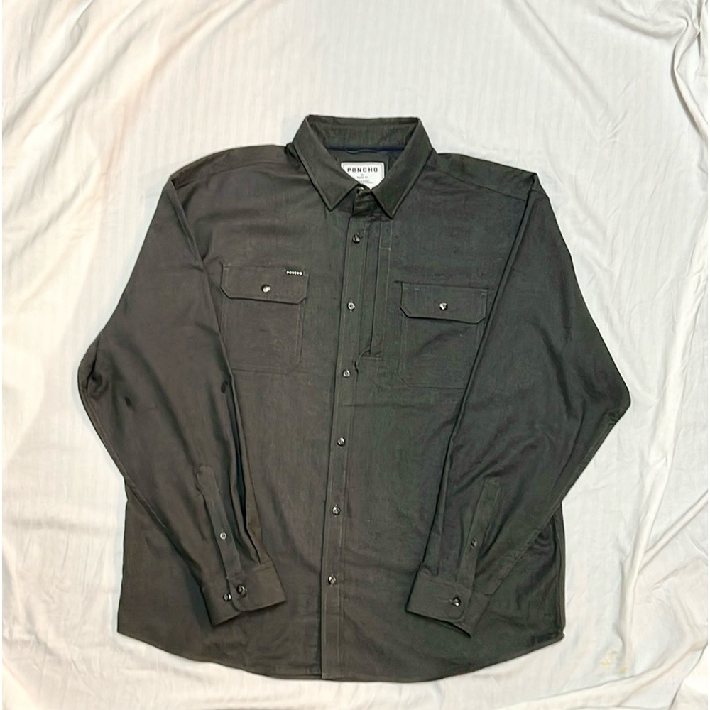 Poncho XL Regular Fit Nighthawk Flannel Charcoal NWOT